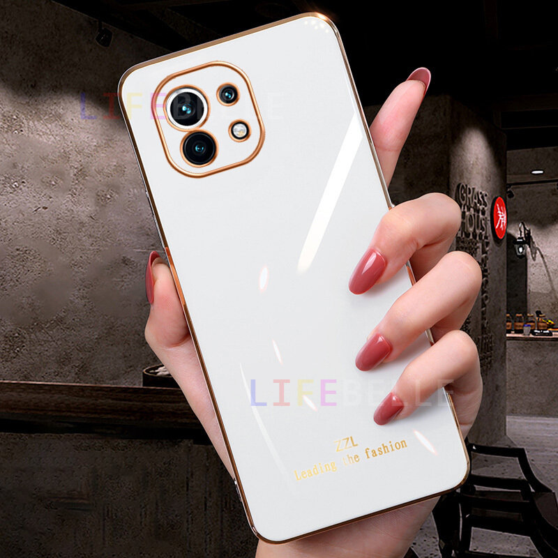 Ốp Lưng LIFEBELLE Ốp Cho Xiaomi Mi 11 Lite 4G & 5G, Ốp Điện Thoại Cạnh Vuông Mạ Siêu Mỏng Sáng Bóng Sang Trọng Ốp Lưng Silicon TPU Mềm Ốp Bảo Vệ Chống Sốc Cao Cấp Nữ Nữ