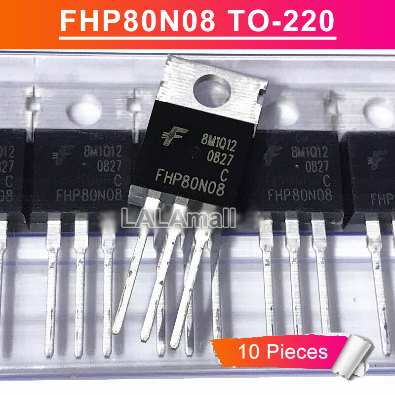 10pcs original fhp80n08 fhp 80n08 to-220 80a/80v mosfet transistor new original ic