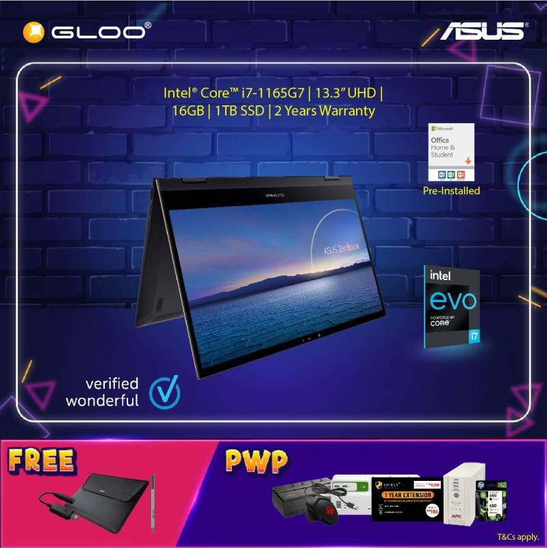 Asus UX371E-AHL283TS Intel®️ Evo™️ Platform Processor Laptop (i7-1165G7,16GB,1TB SSD,Iris X Graphics,13.3 UHD,W10, Jade Blk) Malaysia