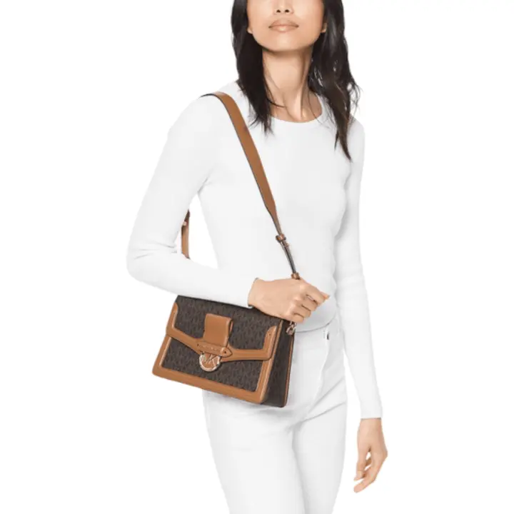 michael kors pebbled leather shoulder bag