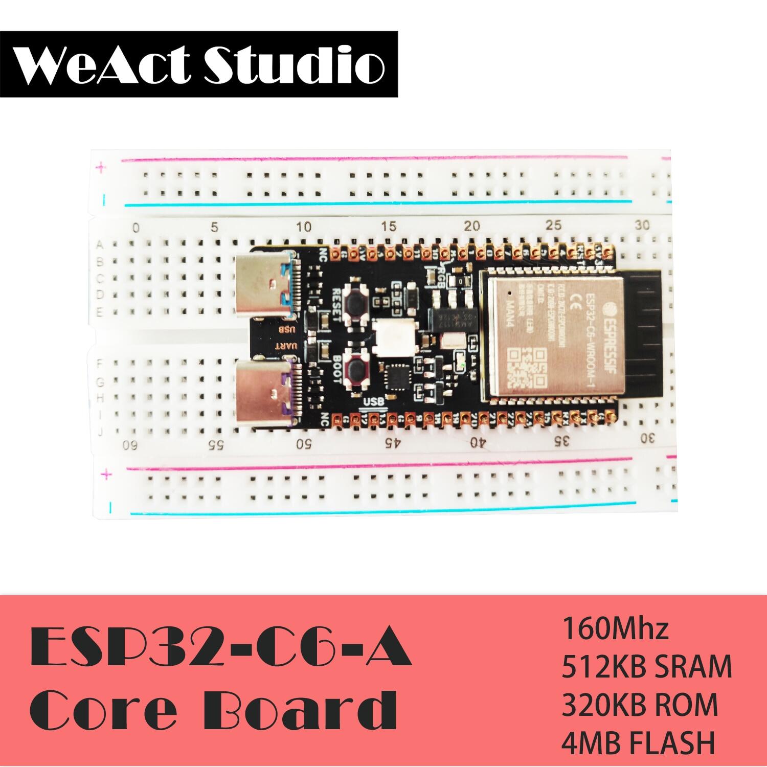 2 Weact ESP32-C6 Development Board ESP32-C6 Minimum Board ESP32 Core Board RISC-V Espressif Iot 6 Bluetooth Zigbee
