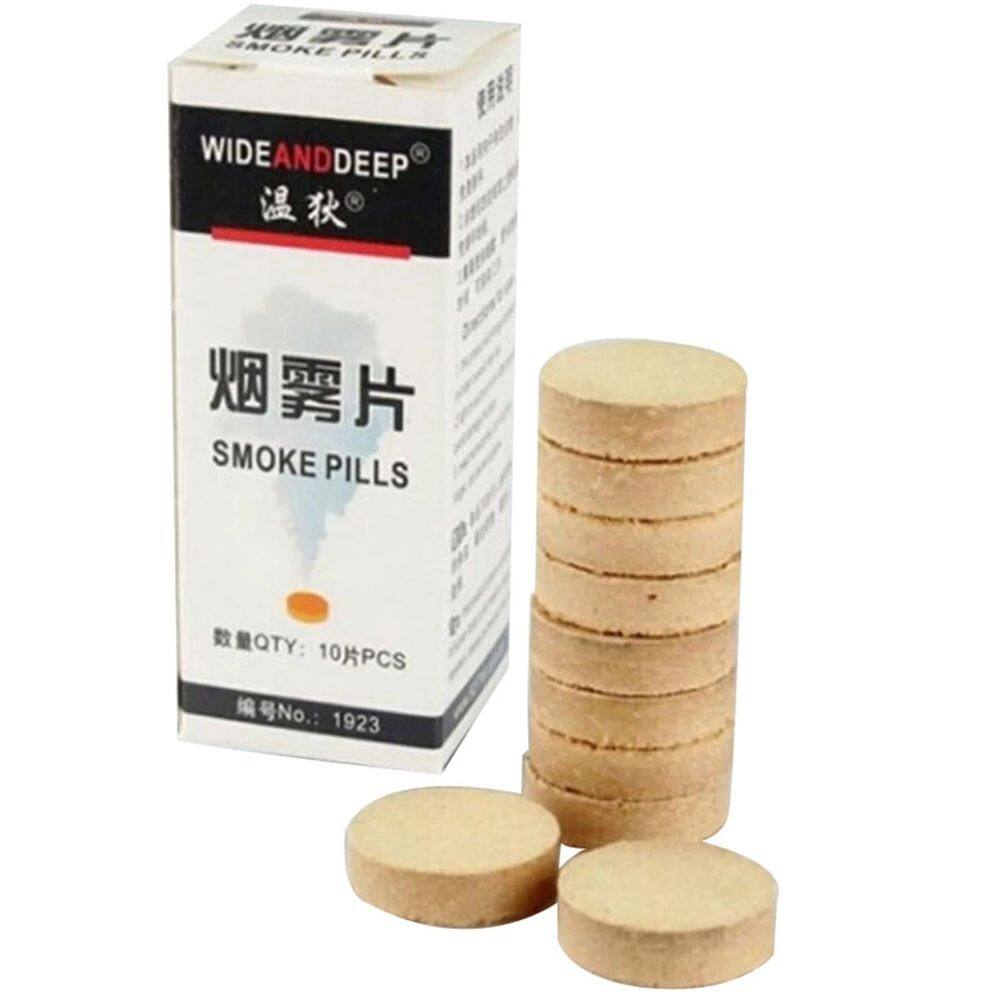 MJT3970 10Pcs Halloween Decoration Photography Aids Combustion Round Stage Supplies Smoke Cake Pills White Smoke Cakes Smoke Pills Smoke Cakes