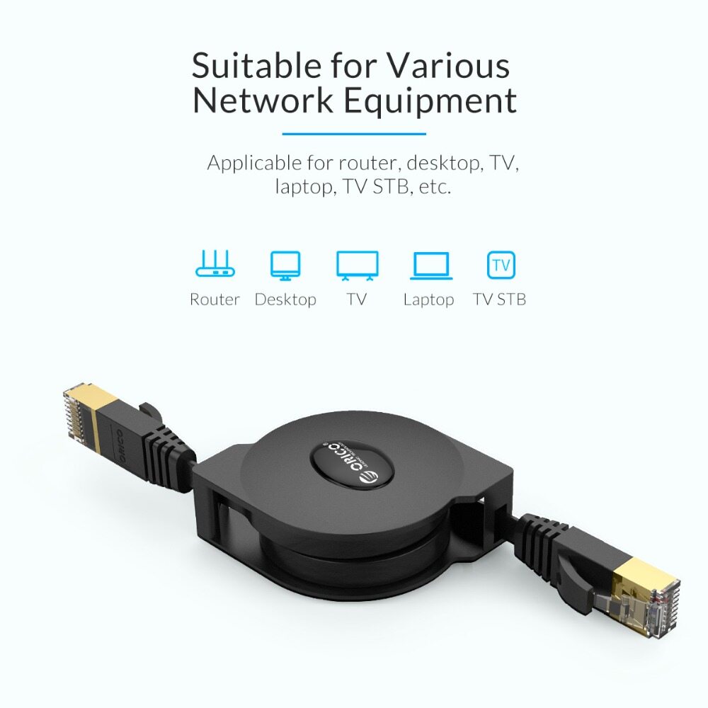 ORICO Cáp Ethernet CAT6 Cáp Mạng LAN Ethernet Có Thể Thu Vào Di Động Cho Máy Tính Xách Tay Cáp Mạng Bộ Định Tuyến 1000Mbps 2M(PUG-LGC6)