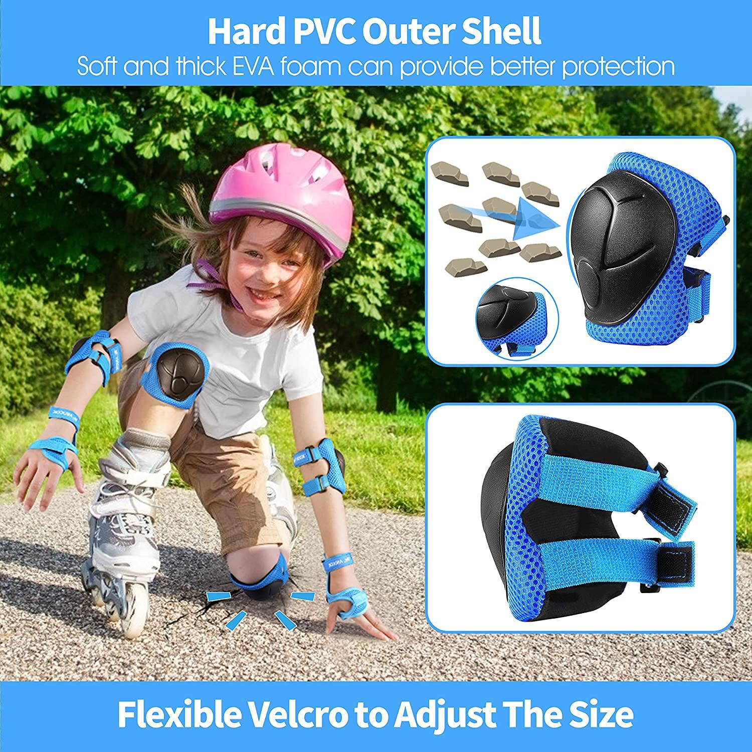 Kids/Youth Protective Gear, Upgraded Knee Pads Elbow Pads Wrist Guards