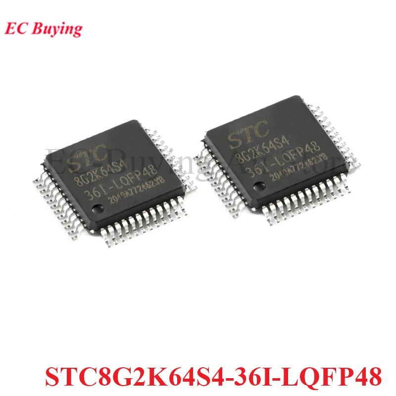 2pcs/1pc stc stc8g2k64s4-36i-lqfp48 enhanced 1t 8051 single-chip microcontroller mcu micro computer controller pca isp