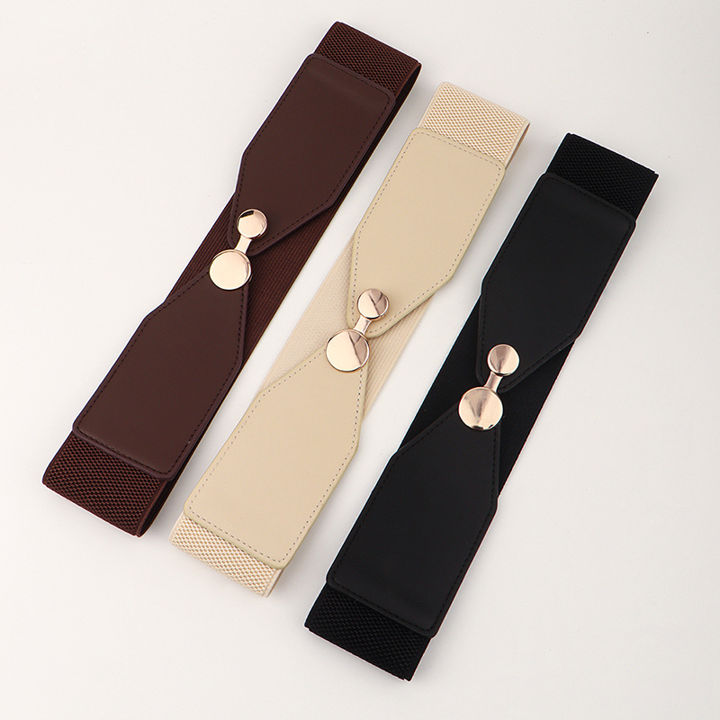 Round buckle Women Fashiob Belt Comfortable Elatic women Waistband