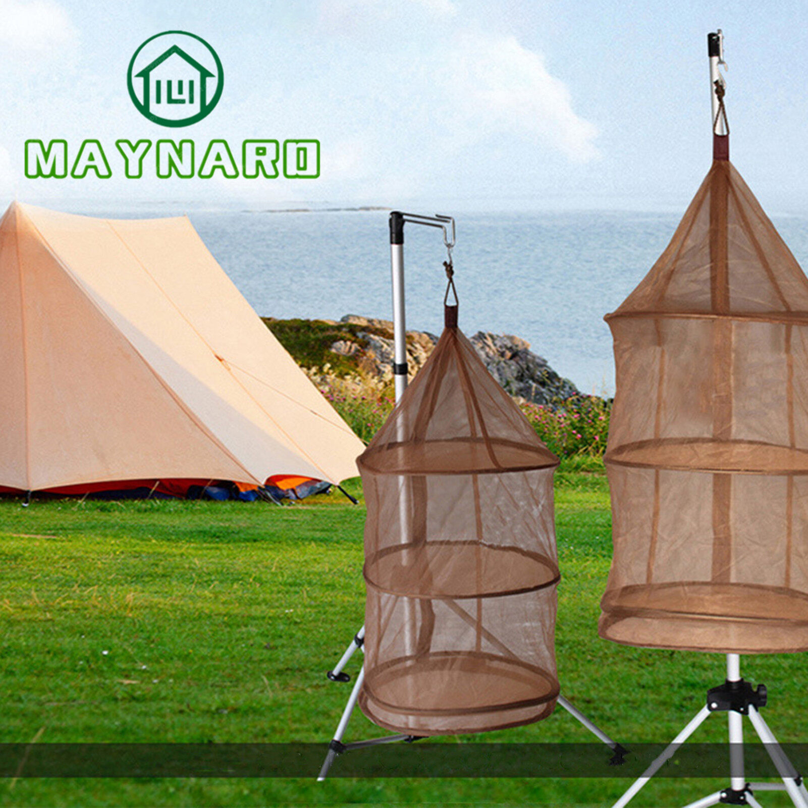 Outdoor camping dustproof drying cage，portable drying net，automatic