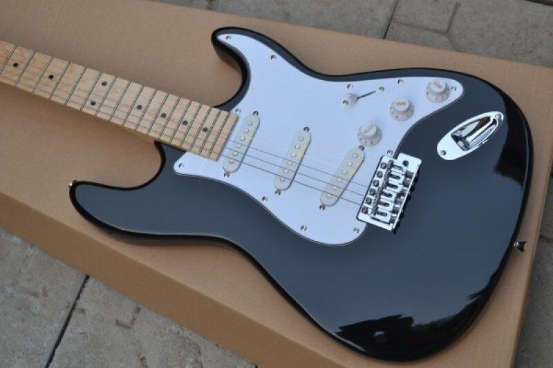 Free Shipping black Eric Clapton ST signature maple fretboard Chrome Hardware Electric Guitar E Malaysia