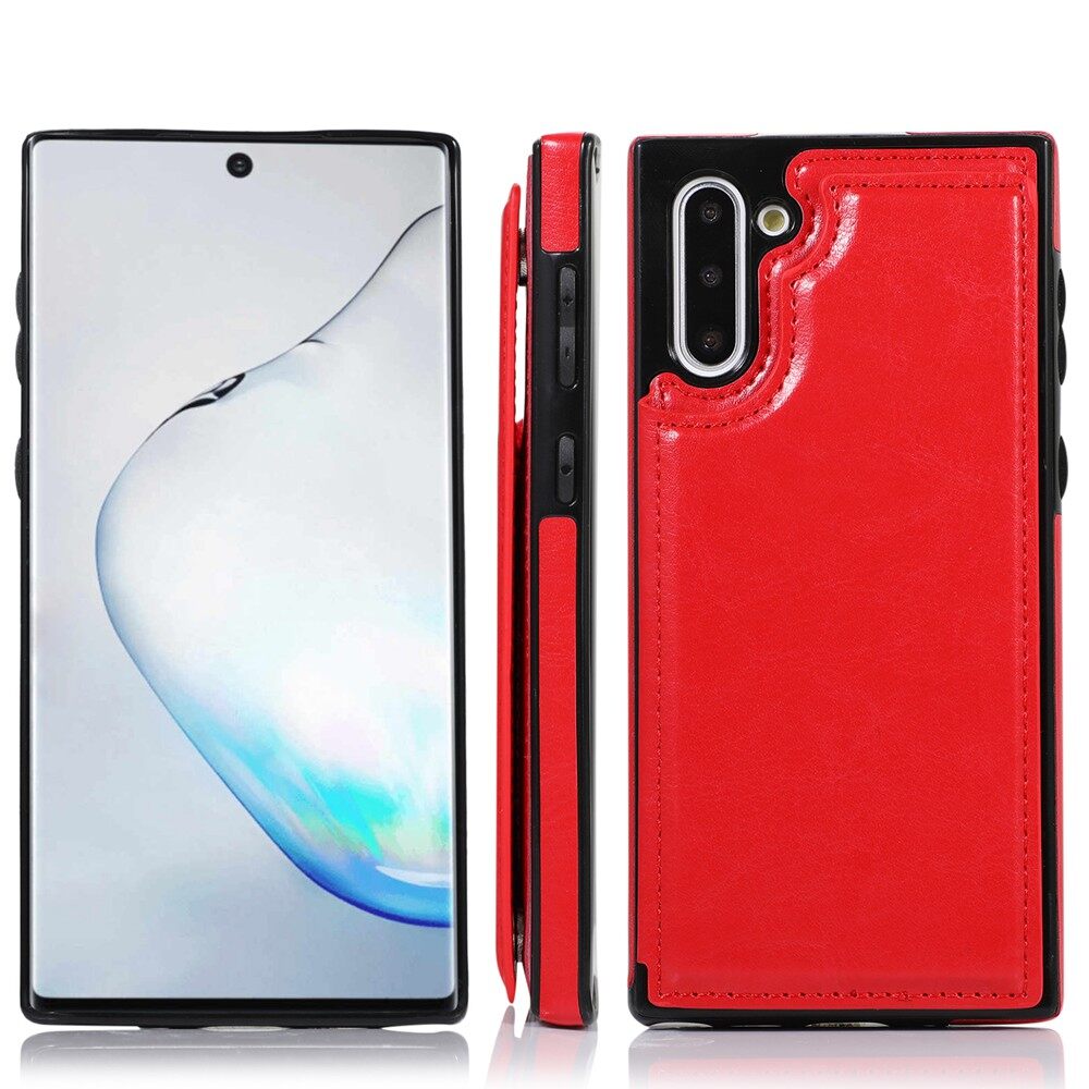Ốp Ví Cho Samsung Galaxy Note 10 / Note 10 + Note 10 Plus Có Ngăn Đựng Thẻ Chân Đế Bằng Da PU Vỏ Bọc Chống Sốc Khóa Từ Kép