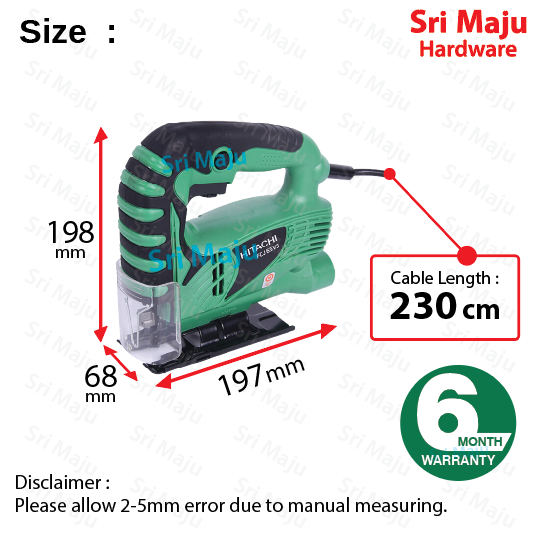 MAJU Hikoki Jigsaw 400W FCJ 65V3 Hitachi Jig Saw Machine Pocket