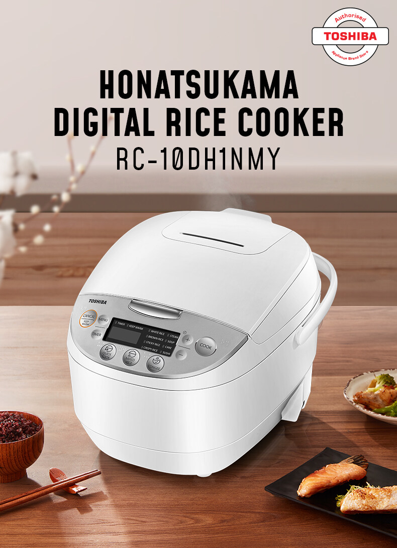 Toshiba 1.8L Digital Rice Cooker 2.2MM 5 Layers Honatsukama Pot Non