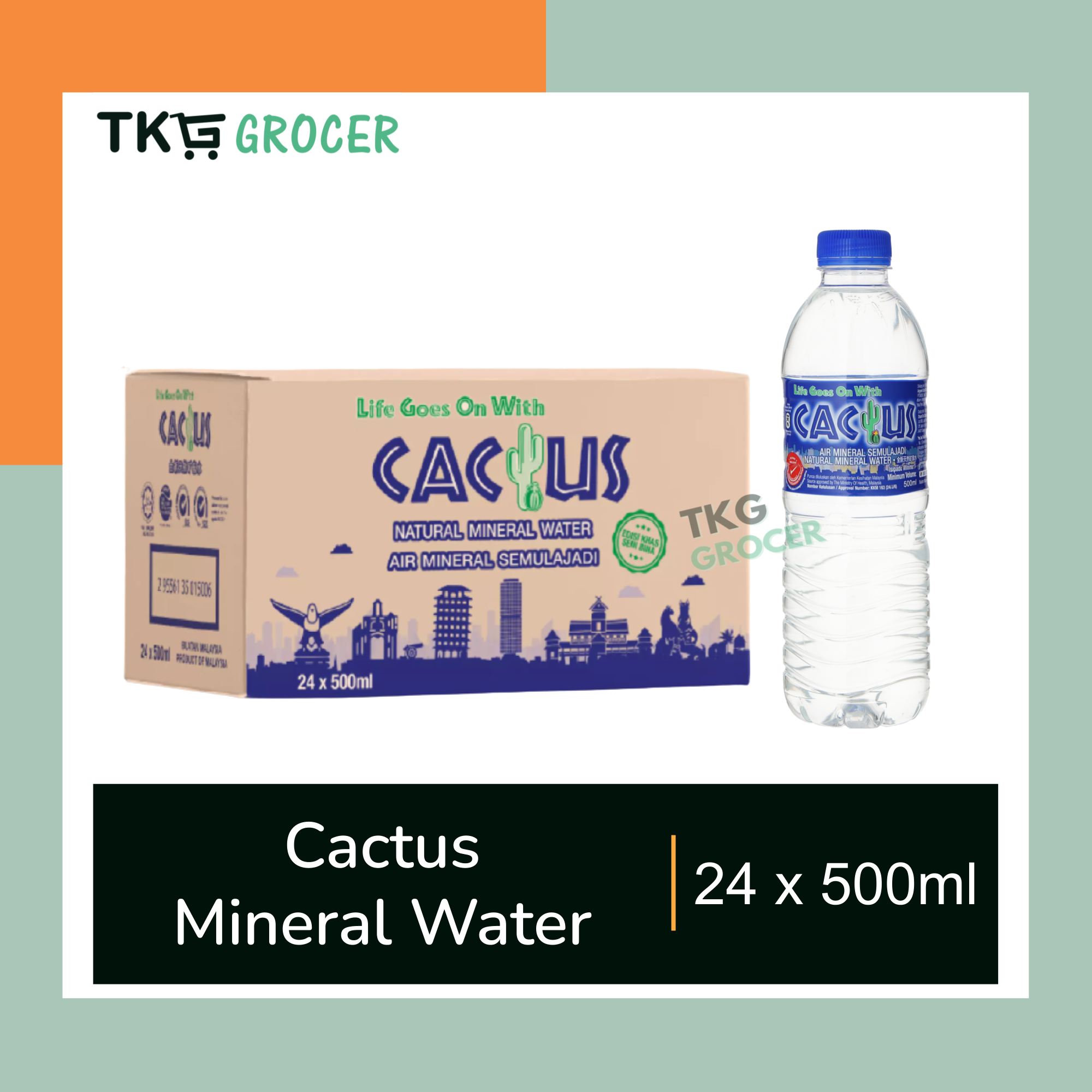 Cactus Mineral Water 500ml 1 carton / 24 x 500ml Lazada