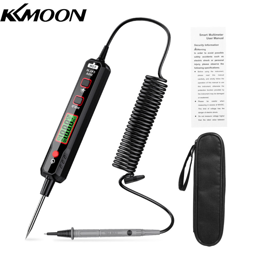 KKmoon HABOTEST Pen Type Digital Multimeter Voltage Tester for Measuring AC/DC Voltmeter Resistance Diode Capacitance Electrical Tester with Backlight and Flashlight