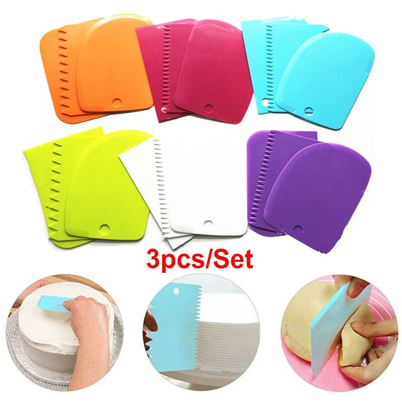 3 cái dụng cụ nạo kẹo mềm phủ bột bằng nhựa dụng cụ làm bánh trang trí bánh ngọt