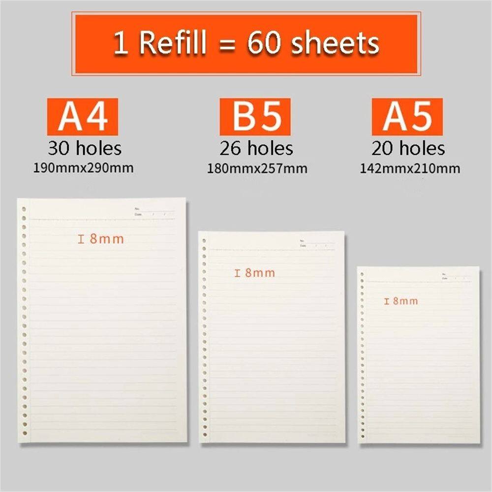 MMLUCK Student School Supplies Journal Diary Planner Paper Refill Binder Notebook Notebook Inner Core Loose Leaf Notebook Loose Leaf Binder