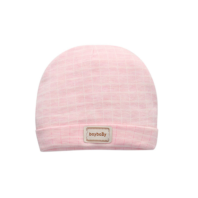 Cotton Lattice Newborn Baby Cap Soft Velvet Cotton Hats For Baby Girls Boys 0-6 Months