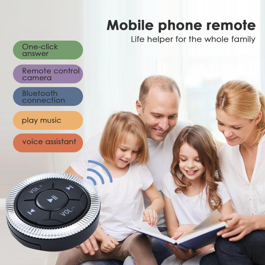 【In Stock】5-Key Wireless Steering Wheel Control Button Bluetooth-Compatible Switch For Car