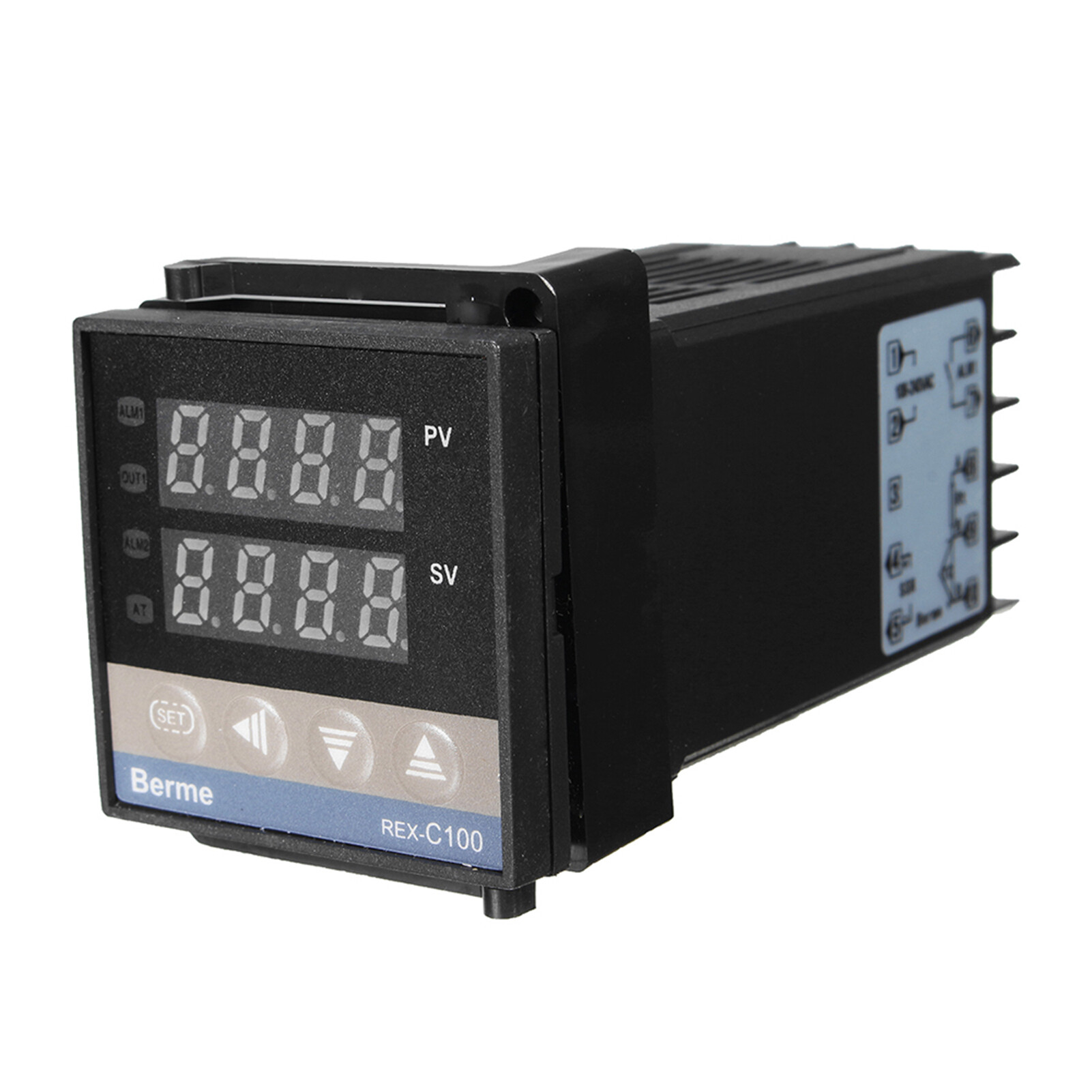 NANWEI Digital LCD PID REX-C100 Temperature Controller Set + K Thermocouple + Max.40A SSR
