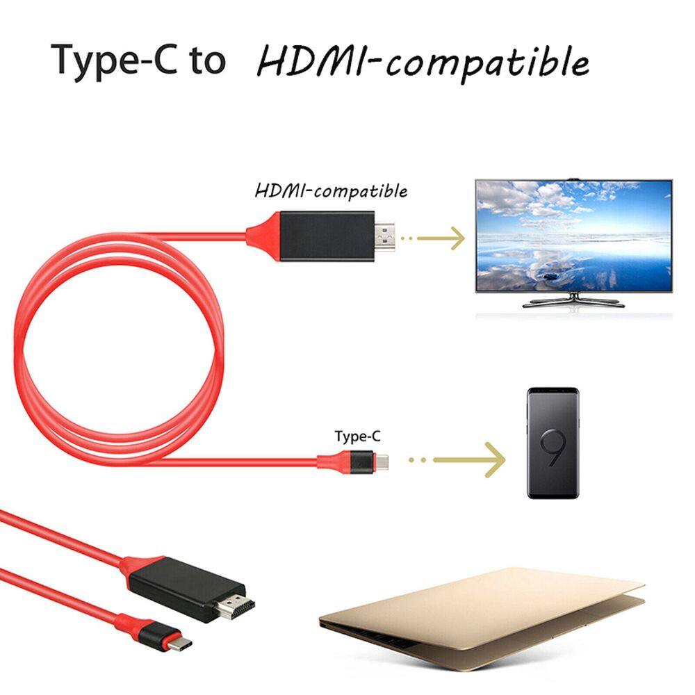 AARICA PC Tablet 2m HD Computer Accessories Video Cable USB Hubs Type C To HD Cable HDMI Converter Extend Adapter USB C 3.1 to HDMI Cables USB C to HDMI Cable Type C to HDMI Adapter Conversion Line