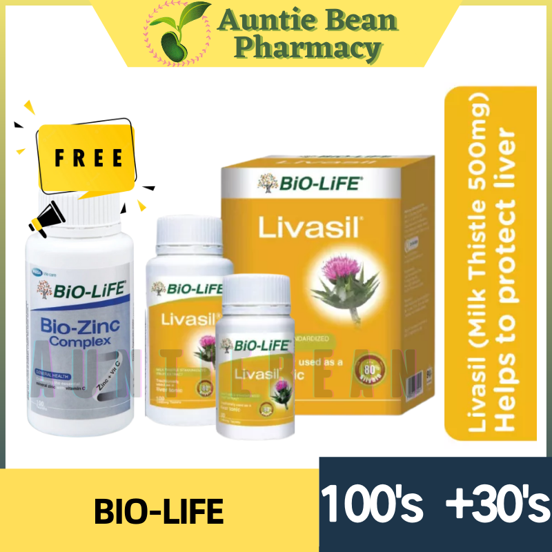 BioLife Livasil Liver Tonic 100 Tablets + 30 Tablets ( Exp. Date03/