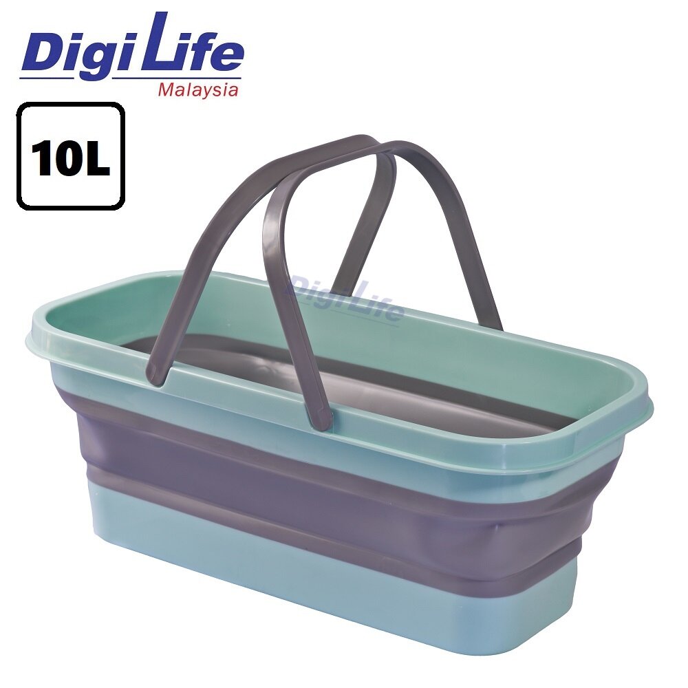 DIGILIFE 10L Rectangular Plastic Foldable Bucket / Foldable Pail ...
