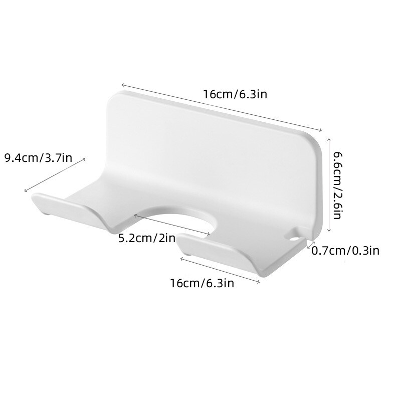 Houseeker Bathroom Hair Dryer Storage Rack Wall Mounted Blower Holder Self-adhesive Hanger Home Hooks Washroom Shelves Organizer