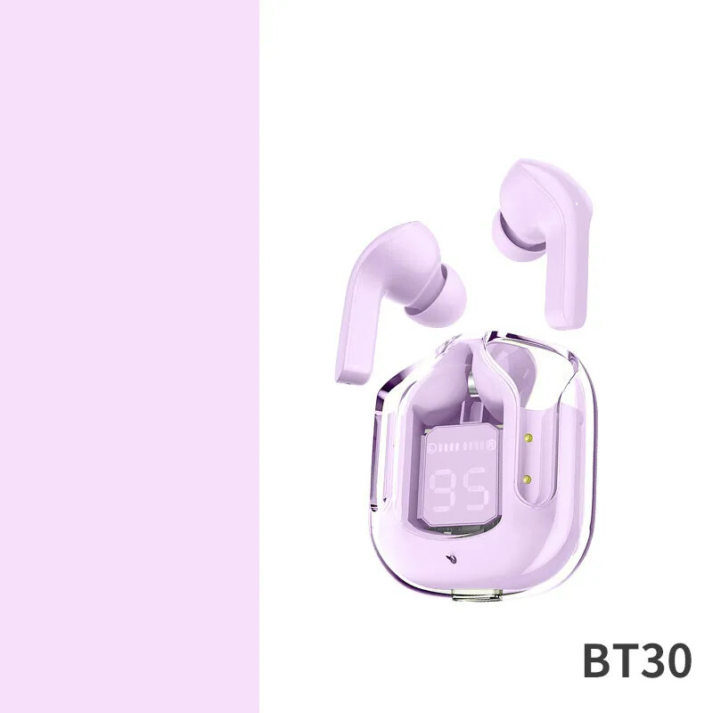 ♥ Thanh toán khi nhận hàng ♥  BT30 TWS Tai nghe Bluetooth không dây Hi-Fi Màn hình LED trong suốt Tai nghe Bluetooth Stereo Heavy Bass Đồng Ring Horn Tai nghe có micrô