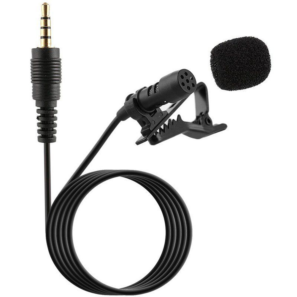 3.5mm Clip-on Lapel Microphone Hands Free Wired Condenser Mini Lavalier Mic