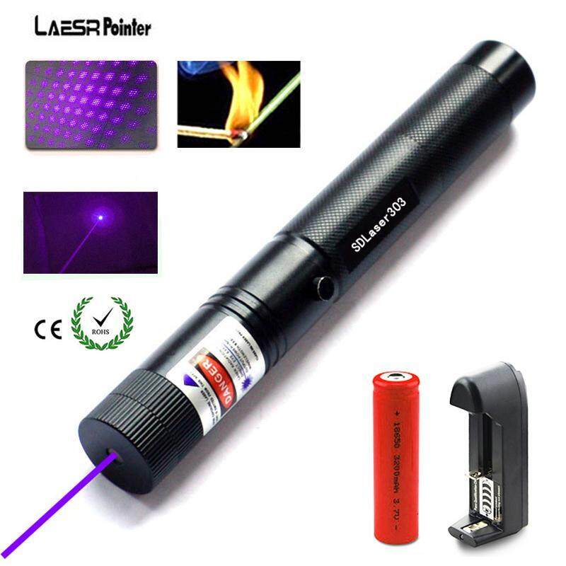Bảng giá Tím Ánh Sáng Đèn Pin 303 Màu Tím Bút Chỉ Laser Đốt Tia Điều Chỉnh Lấy Nét Laser Ánh Sáng với Swith Bầu Trời sao Nắp
