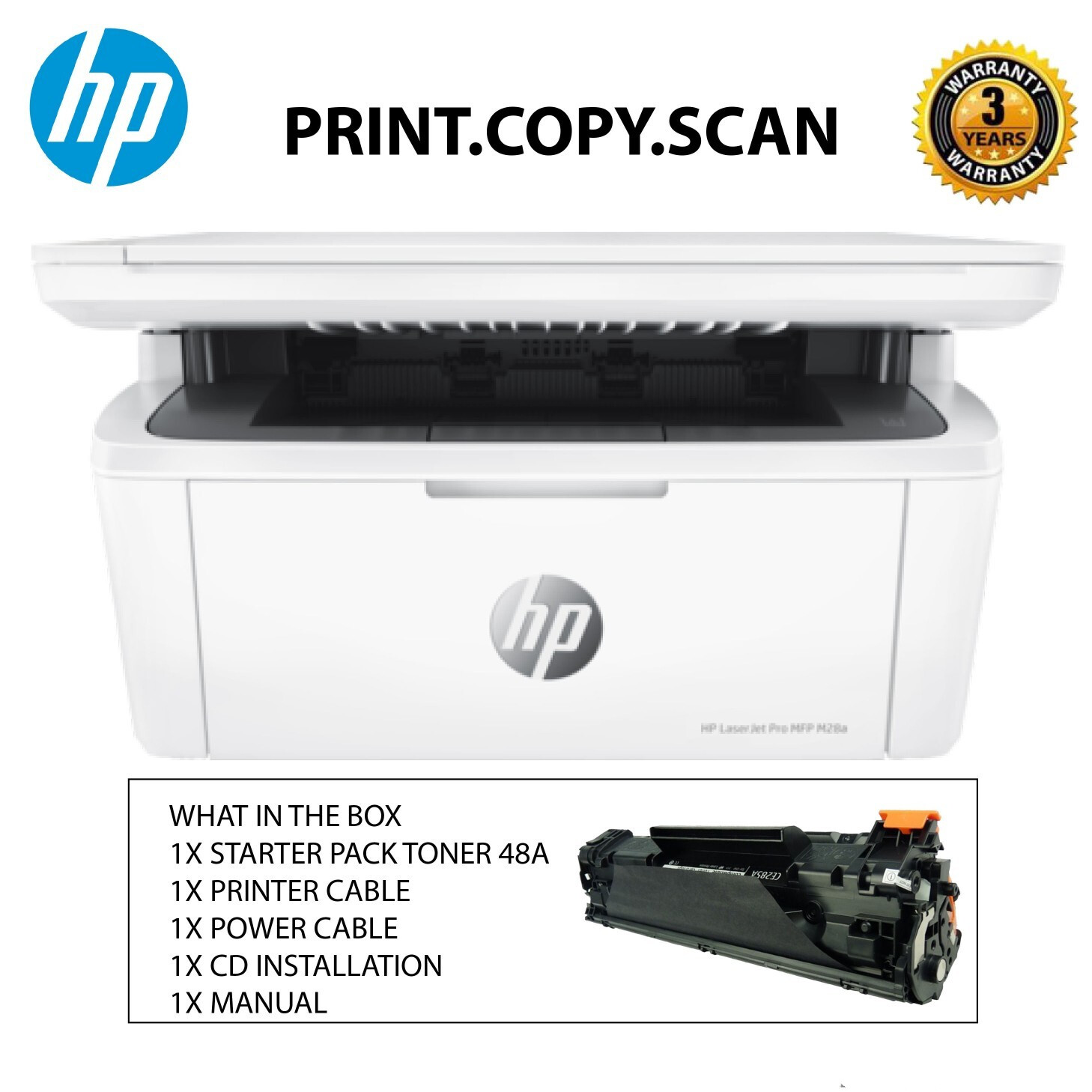 HP LaserJet Pro MFP M28a Printer Print/Copy/Scan W2G54A | Lazada