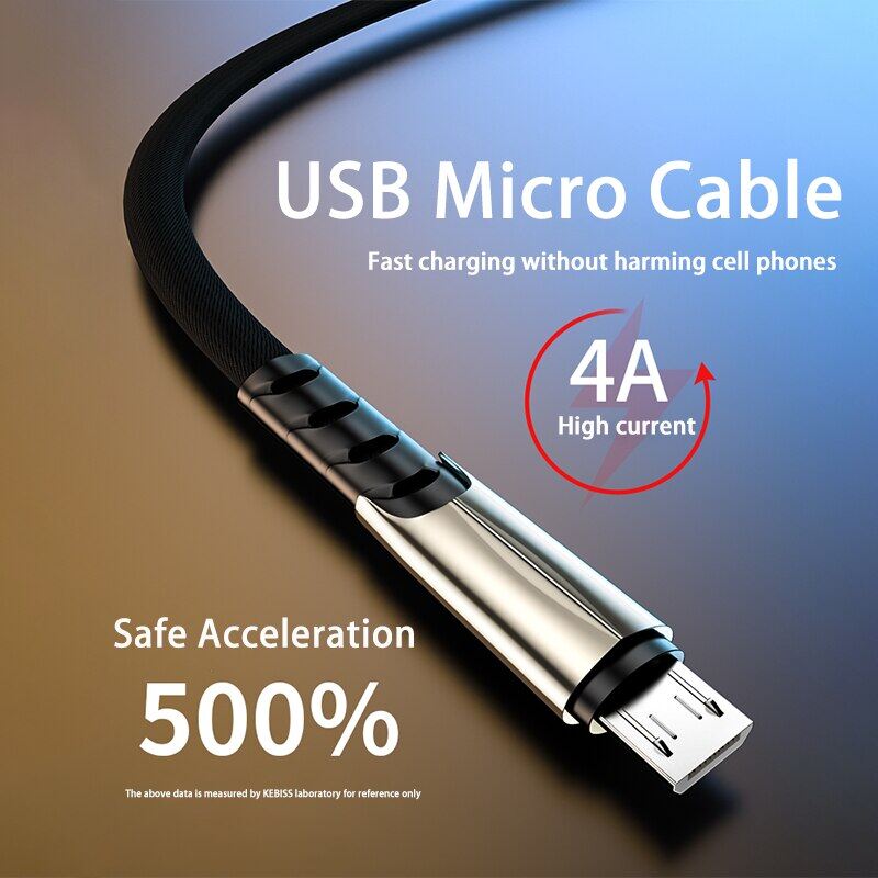4A USB Micro Cable Fast Charge Data Cable for Samsung Huawei Xiaomi Tablet Android Mobile Phone USB Charger Charging Cord