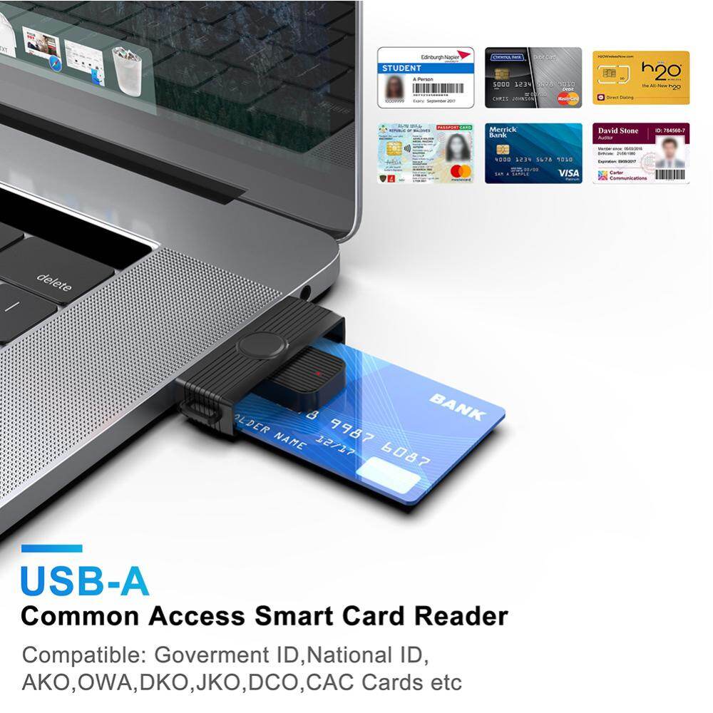 2021 Electronic Connector Adapter PC Computer CR318 USB Smart Card Reader for Bank Card SIM ID