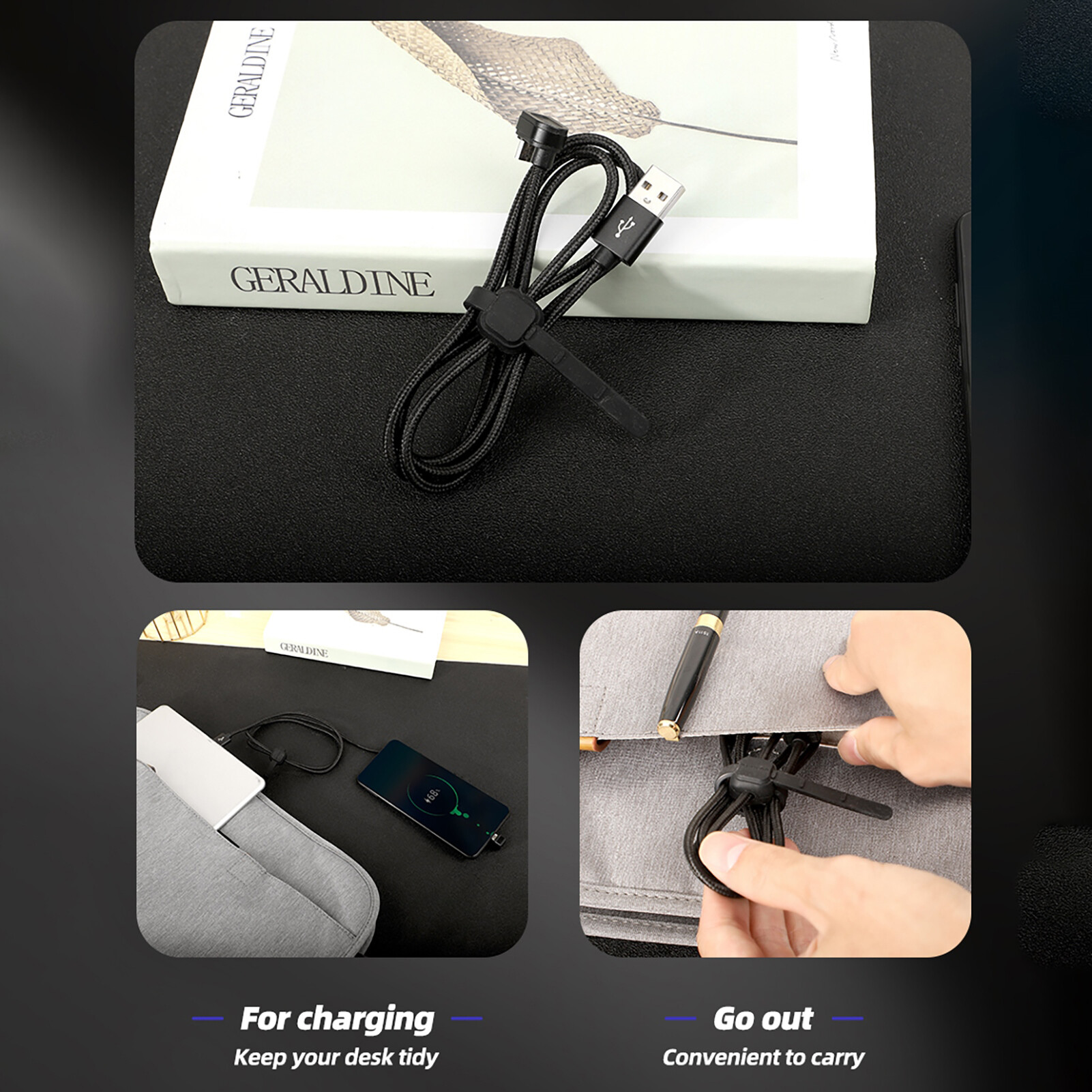 U-shaped Micro USB Type-c Mobile Phone Game Nylon Woven Fast Charging CableCharging Cable Elbow Mobile Game Data Cable Usb-C Mobile Phone Universal U-Shaped Cable