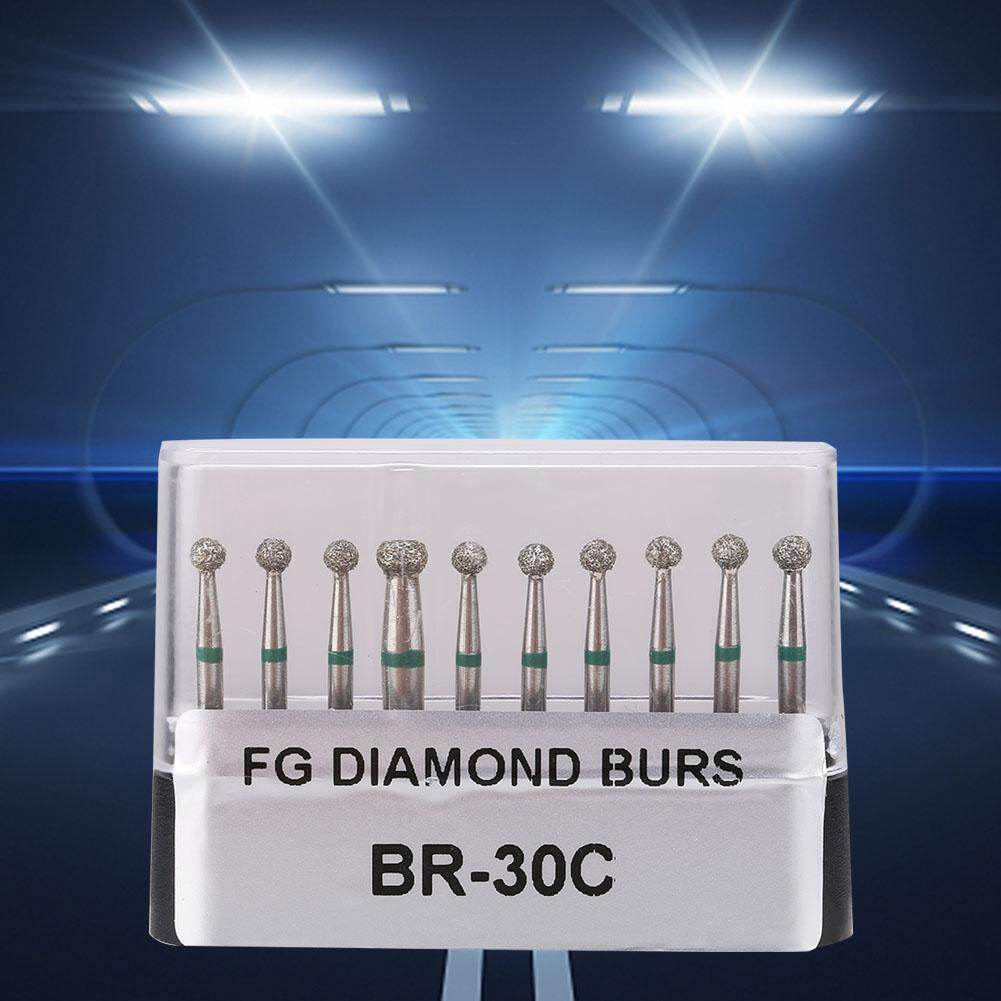 【High quality】10pcs/50pcs Dentistry Stainless Steel 1.6mm Round Handle Dental Diamond Burs Drills Dental emery burs dental preparation set BR series teeth polishing
