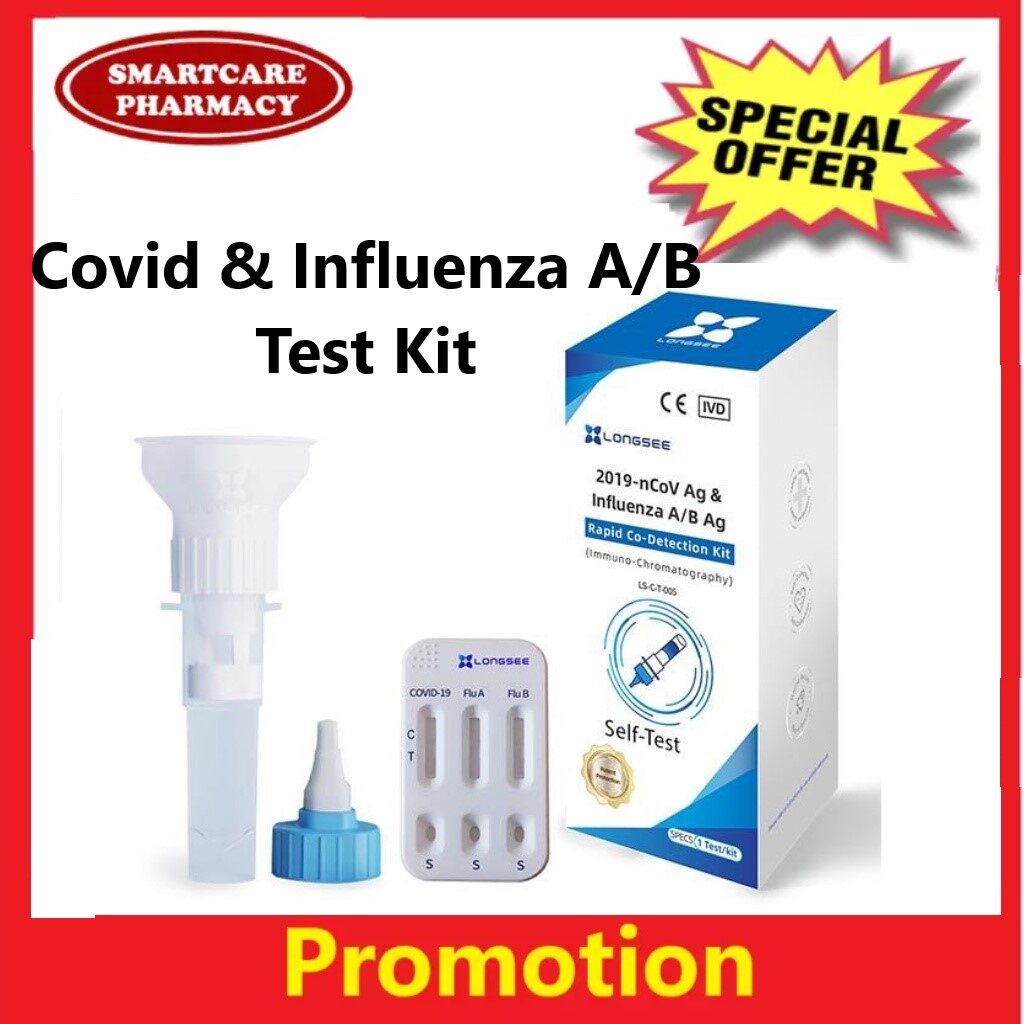 LONGSEE 3 IN 1 COVID 19 Home Self Test & Influenza Rapid Antigen Kit