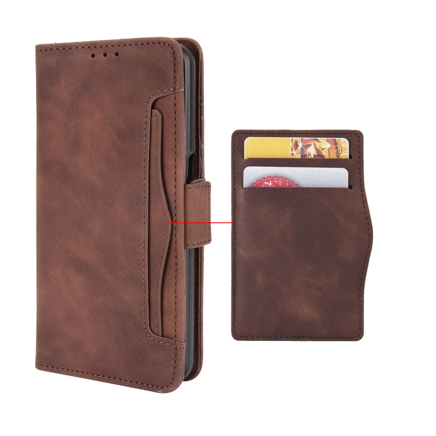 For iPhone 12 mini/iPhone 12/iPhone 12 Pro/iPhone 12 Pro Max/iPhone 13 mini/iPhone 13/iPhone 13 Pro/iPhone 13 Pro Max/iPhone 14/iPhone 14 Pro /iPhone 14 Max/iPhone 14 Pro Max Cover Multi-card Slot Flip Leather Case