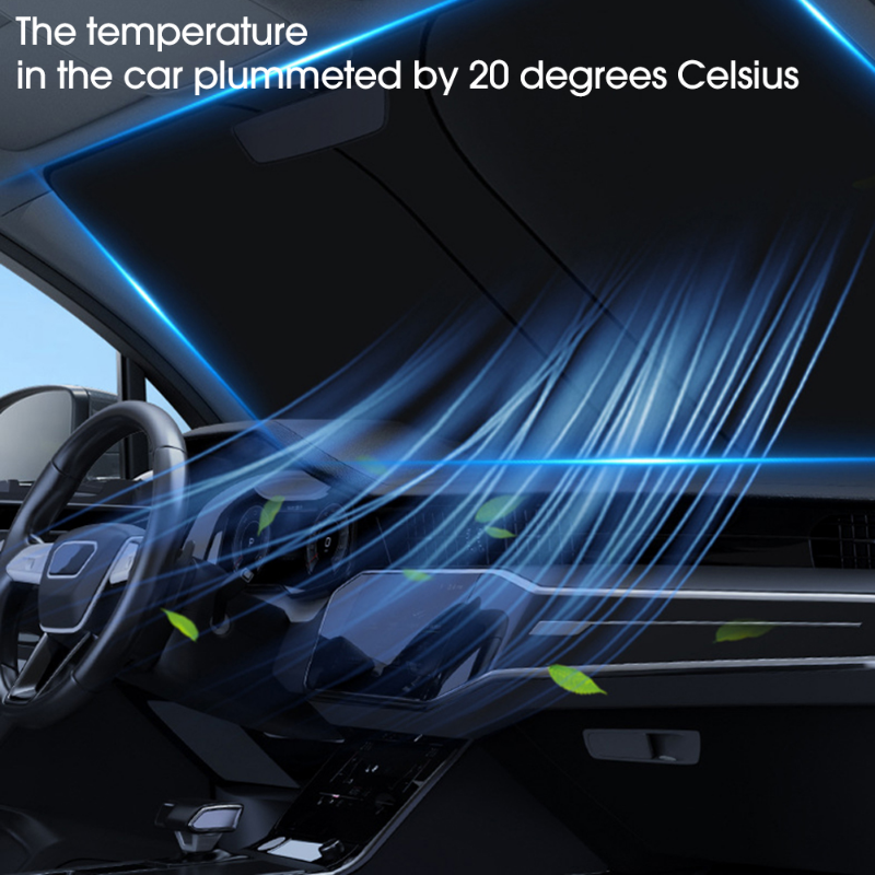 142*80cm Car Front Windshield Sun Shade Covers UV Protector Summer Cooling Folding Car Interior Heat Insulation Sun Visors Covers Car Accessories