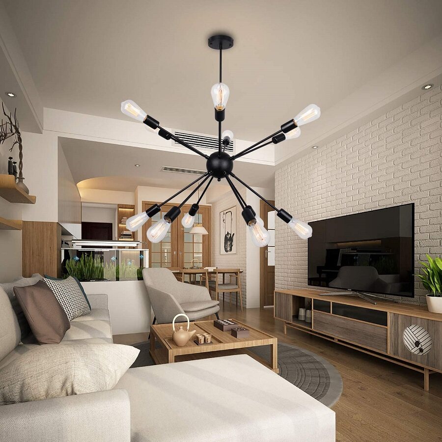 sputnik chandelier living room