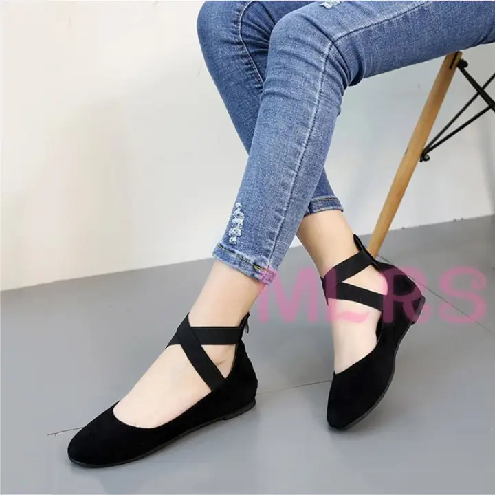 cross strap ballet flats