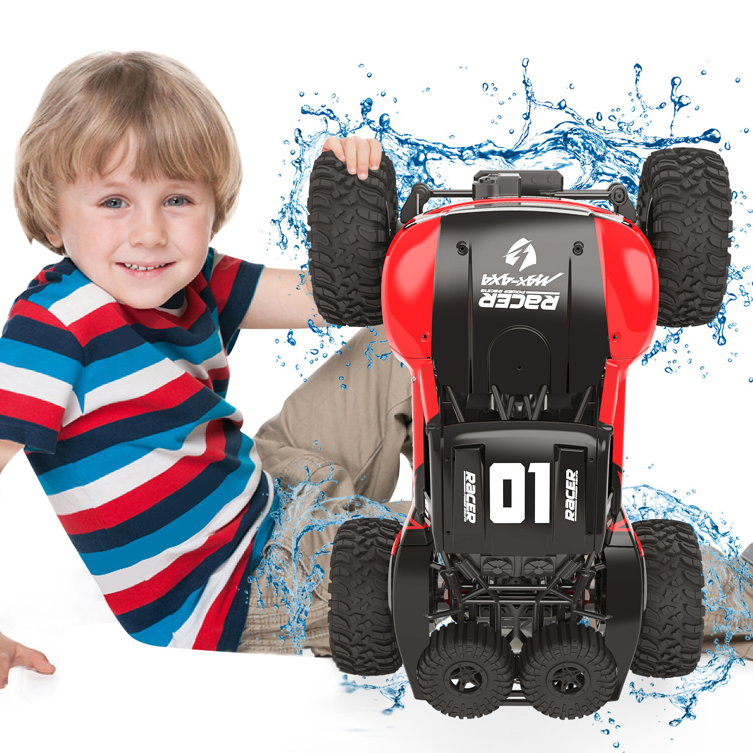 JJRC Q96 RC Amphibious Car 1:12 4WD Remote Control Off Road Racing Car All Terrain Waterproof Crawler Climbing Monster Truck Gift Toy for Kids