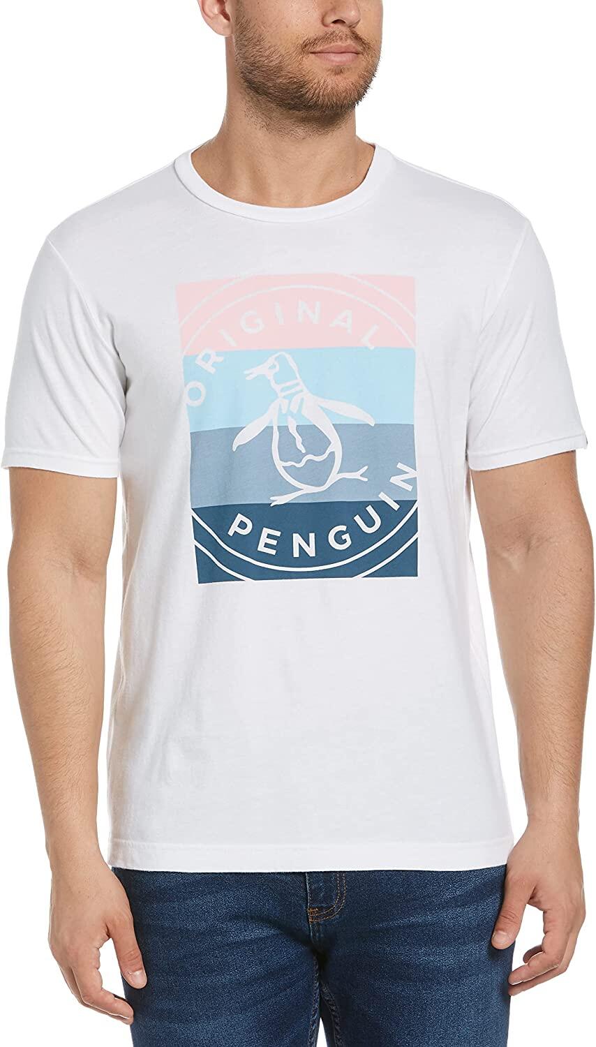 Penguin Mens Penguin Logo Brand Clothing Large Men's Round Neck T