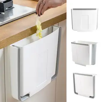 Outflety Hanging Trash Can For Kitchen Cabinet Door Collapsible