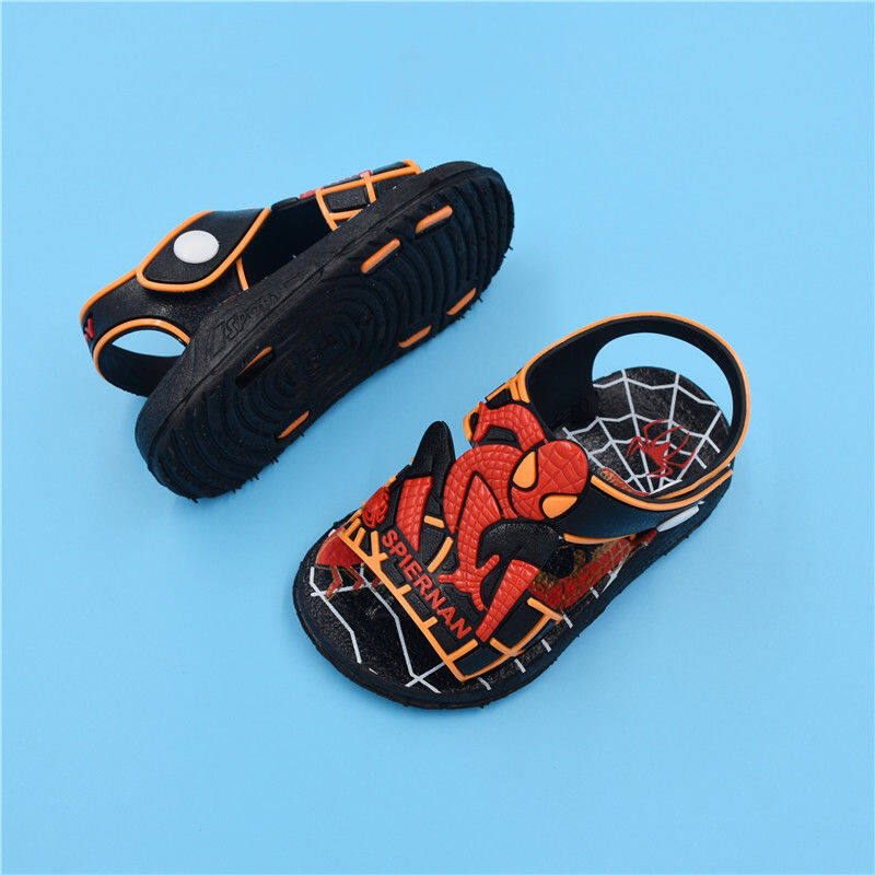 15-26 Boys Sandals Cartoon Children Sandals Spider-Hero Toddler Shoes Anti-slip Beach Shoes