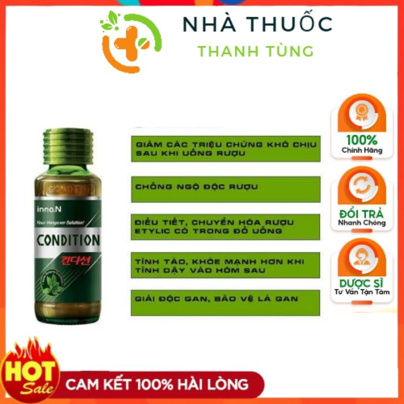 - Nước giải rượu bia Hàn quốc Condition , Giải độc gan , làm mát gan - 1hộp 10 chai