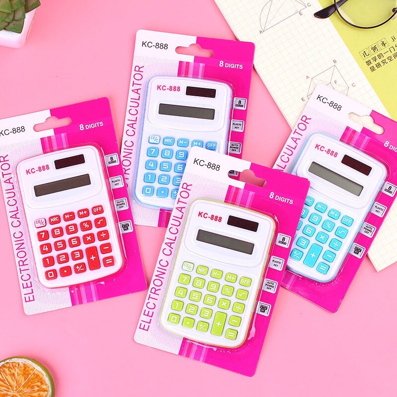 1 Piece Mini Portable Calculator Random Color Cartoon Small Computer Portable Student Calculator