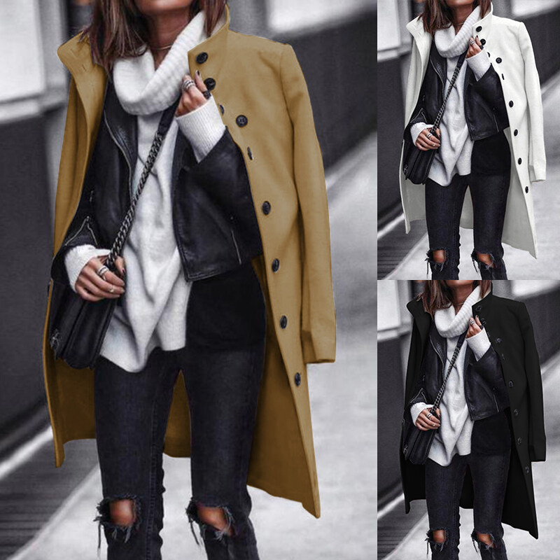 Beige Jackets Coats For Women By Duke S Ajio Com Ladies Trench Coat Turn Down Collar
