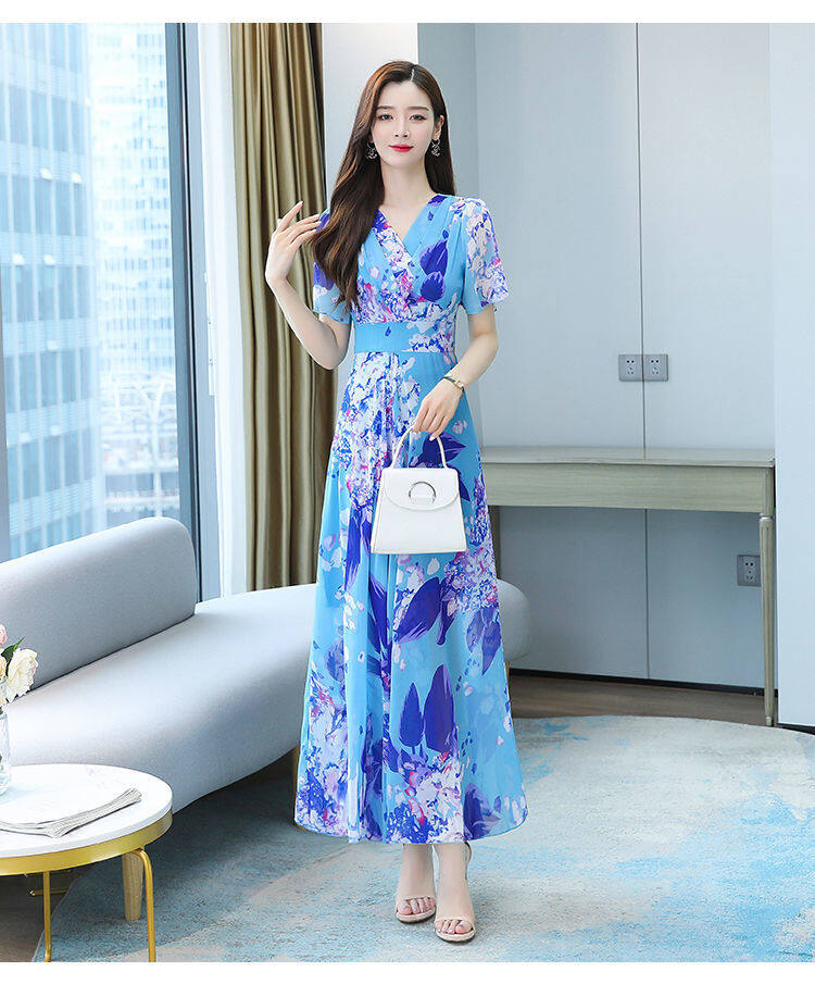 Váy tay ngắn Đầm Mùa Hè Nữ