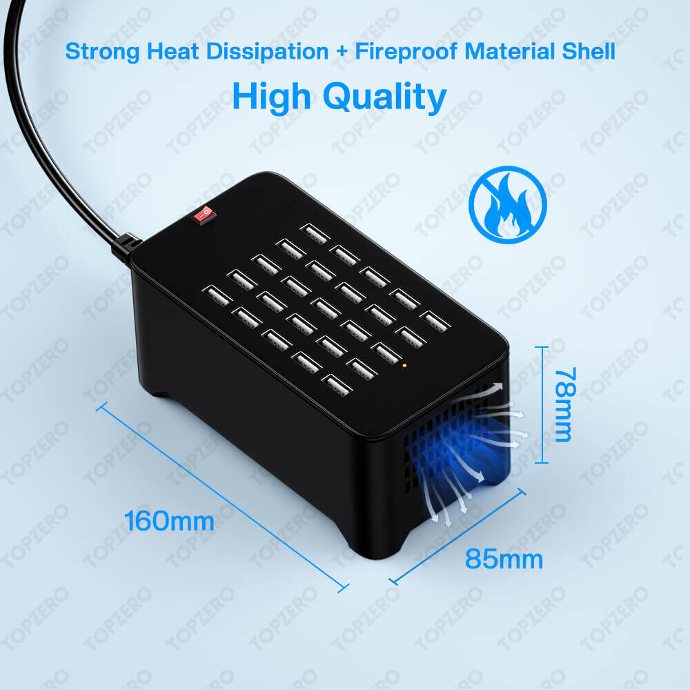 TOPZERO Bộ Sạc USB Đa Cổng 125W 10/15/20/25 Cho Bộ Chuyển Đổi Hub Sạc iPhone Ổ Cắm Trạm Sạc Điện Thoại Máy Tính Bảng Cho Xiaomi Huawei Samsung OPPO
