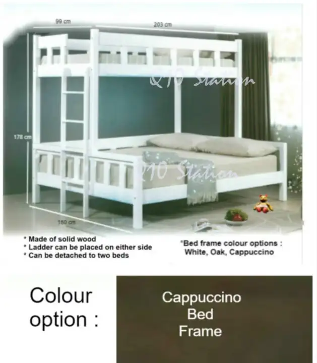 Solid Wood Bunk Bed Frame Tli, Solid Wood Queen Over Bunk Bed