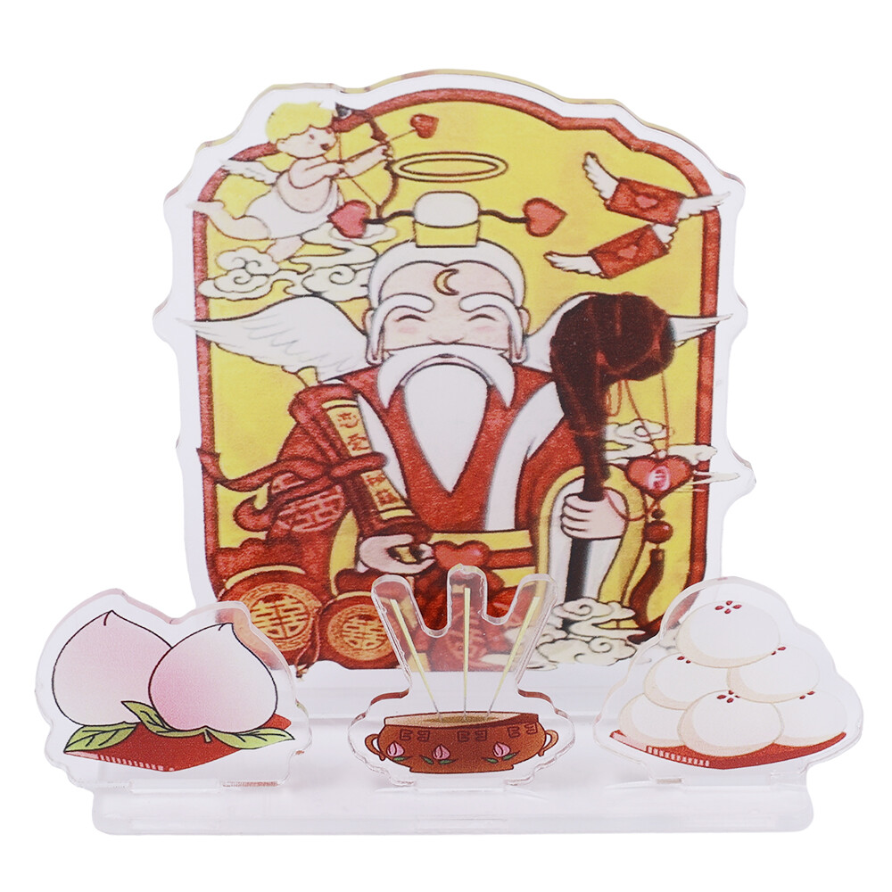 Creative God of Wealth Standing Sign Transparent Acrylic Inspirational Ornament Student Desktop Decoration Send a Friend the God of Wealth to Standing Sign